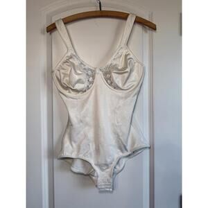 Vtg Adonna Second Skin Satin Bodysuit Teddy 38C Union Made Lingerie Shapewear